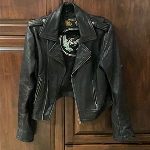 Women's Buffalo David Bitton genuine Leather motorcycle Jacket